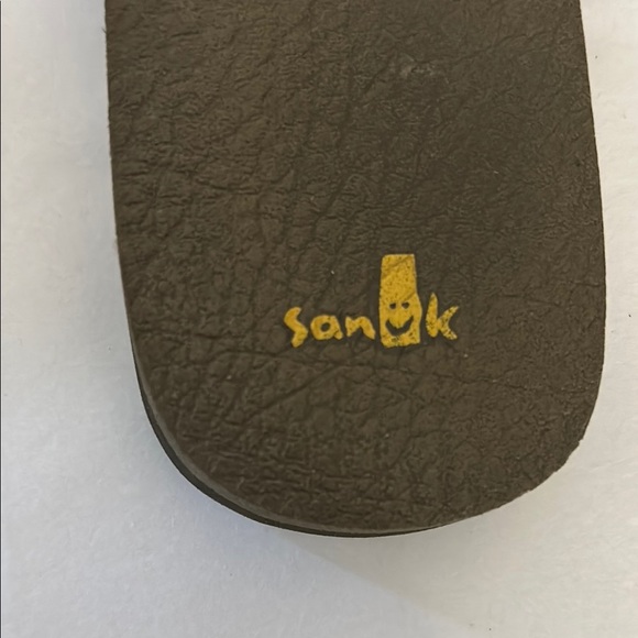 Sanuk Brown Leather Thong Flip Flop Sandals with Braided Straps Size 7.5 - Picture 2 of 8